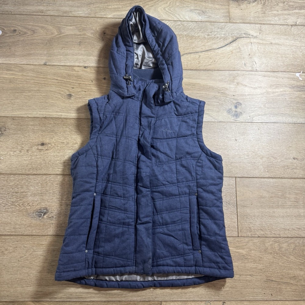 Craghoppers Womens Large Hooded Quilted Vest Blue Insulated Outdoor Gilet